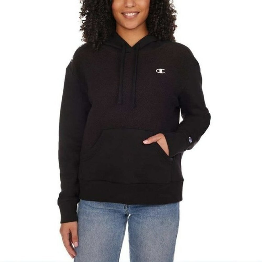 NWT Champion Women's Kangaroo Pocket Herringbone Cotton Blend Hoodie
